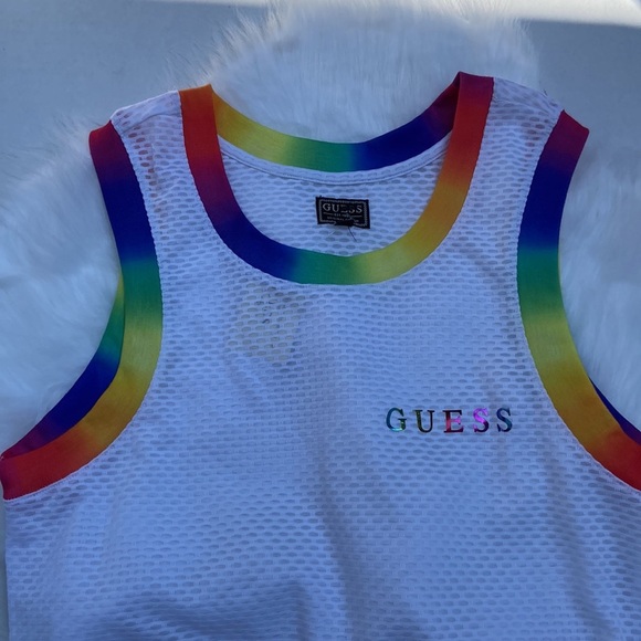 New GUESS Mesh Rainbow Tank - Picture 6 of 6